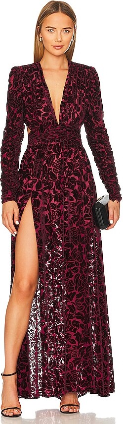 Velvet V-Neck Maxi Dress