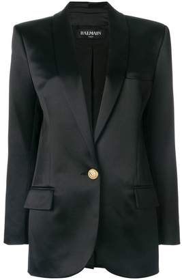 Balmain buttoned logo blazer