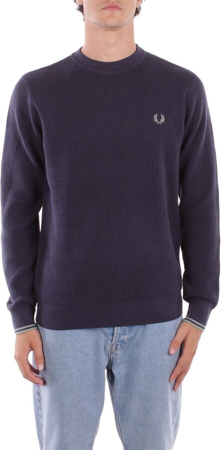 Fred Perry Waffle-Knit Crewneck Jumper