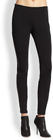 Thumbnail for your product : Theory Azray Leather-Trimmed Jersey Leggings
