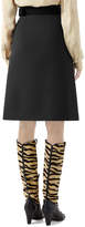 Thumbnail for your product : Gucci Knee Length Cady Crepe Skirt w/ GG Belt