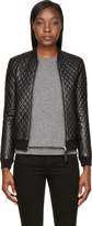 Thumbnail for your product : Mackage Black Leather Quilted Rosa Bomber Jacket