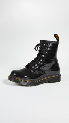 black 1460 8 eye patent boots