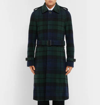 Burberry Black Watch Checked Wool and Cashmere-Blend Coat