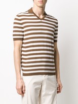 Thumbnail for your product : La Fileria For D'aniello V-neck striped pattern polo shirt