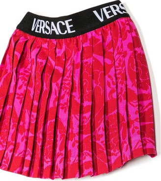 Versace Children Barocco-print pleated skirt