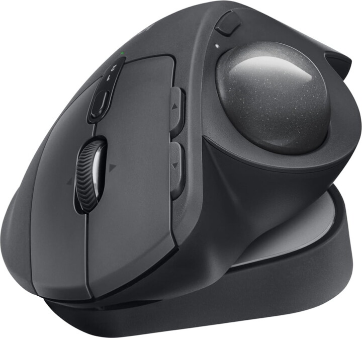Logitech MX Ergo S Plus Advanced Wireless Trackball Mouse, USB-C Rechargeable Wireless Ergonomic Mouse With Bluetooth and Encrypted Dongle, 6 Programmable Buttons, for PC/Mac, Black