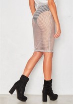 Thumbnail for your product : Missy Empire Nella Grey Net Bodycon Skirt