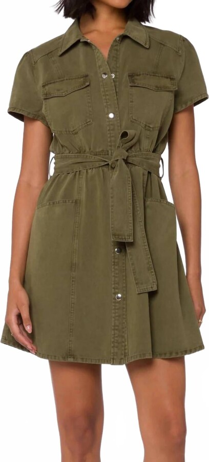 Fonda Mini Dress In Army Green