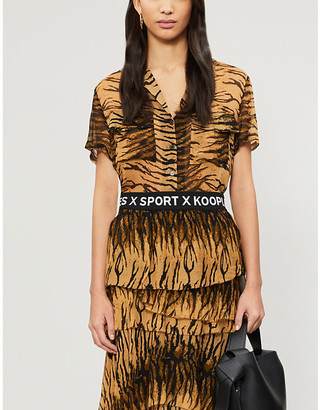 The Kooples Sport Sheer tiger print chiffon shirt