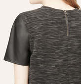 Thumbnail for your product : LOFT Faux Leather Sleeve Spacedye Top