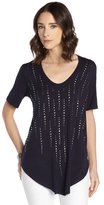 Thumbnail for your product : Wyatt navy studded jersey knit top