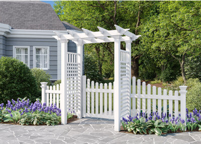 Vita Fairfield Arbor With Picket Fence Wings And Gate