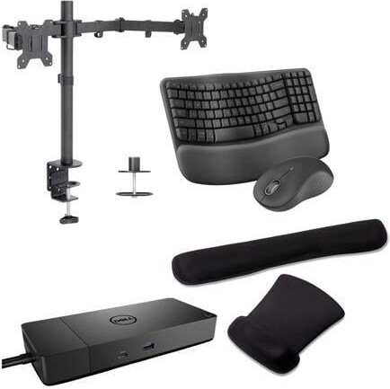 Dell Performance WD19DCS USB-C Dock 210W Triple 4K Support, HDMI, DisplayPort, USB Hub and Ethernet Bundled With Desk Mount Dual Monitor Stand,...