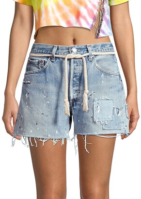 Riley Dukes High-Rise Cut-Off Distressed Jeans Shorts