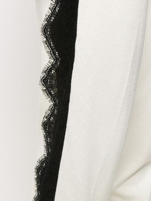 Twin-Set Lace-Embellished Knitted Trousers