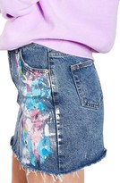 Thumbnail for your product : Topshop Women's Moto Splatter Paint Denim Miniskirt