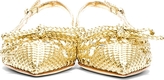 Thumbnail for your product : Dolce & Gabbana Gold Braided Leather Slingback Flats