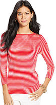 Thumbnail for your product : Lauren Ralph Lauren Striped Buttoned-Shoulder Cotton Shirt