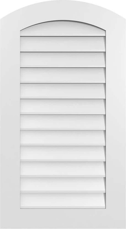 22 in. x 40 in. Arch Top Surface Mount PVC Gable Vent: Functional with Standard Frame