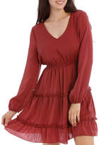 Thumbnail for your product : Miss Shop Ruffle Skirt Long Sleeve Dress