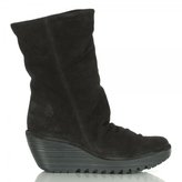 Thumbnail for your product : Fly London Black Suede Yara Mid Wedge Calf Boot