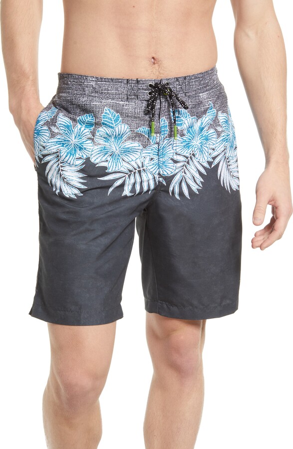Lilac Meadow Florals Mens Swimming Trousers Quick-Drying Beach Shorts Polyester 
