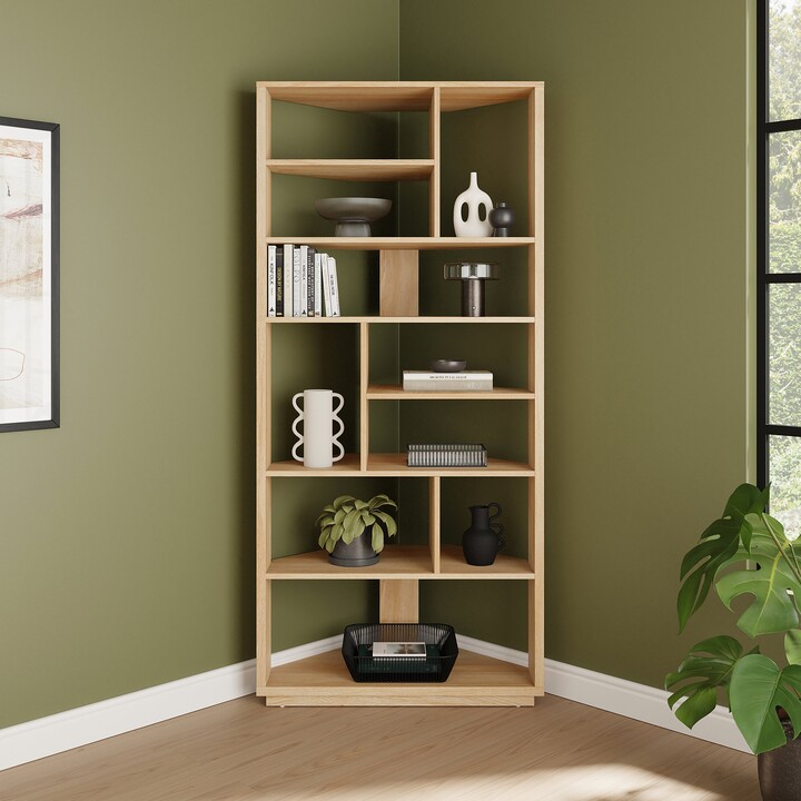 Dunelm Hardy Corner Bookcase, Oak Effect Oak ShopStyle Home Office