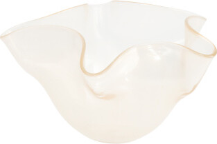 TJMAXX 8.5X17 Handblown Organic Gold Leaf Glass Bowl