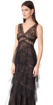 Thumbnail for your product : Marchesa Notte Lace Gown with Tulle Skirt