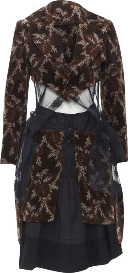 Comme des Garcons Ganni ivory crystal button knit cotton blend sweater top