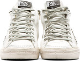 Thumbnail for your product : Golden Goose White Leather Studded Slide Sneakers