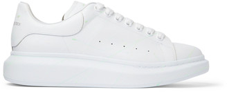 Alexander McQueen Glow-In-The-Dark Exaggerated-Sole Rubber-Trimmed Leather Sneakers