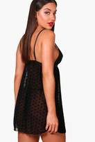 Thumbnail for your product : boohoo Florence Heart & Flocked Babydoll