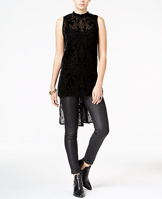 Bar III Velvet Burnout High-Low Tank Top, Only at Macy's
