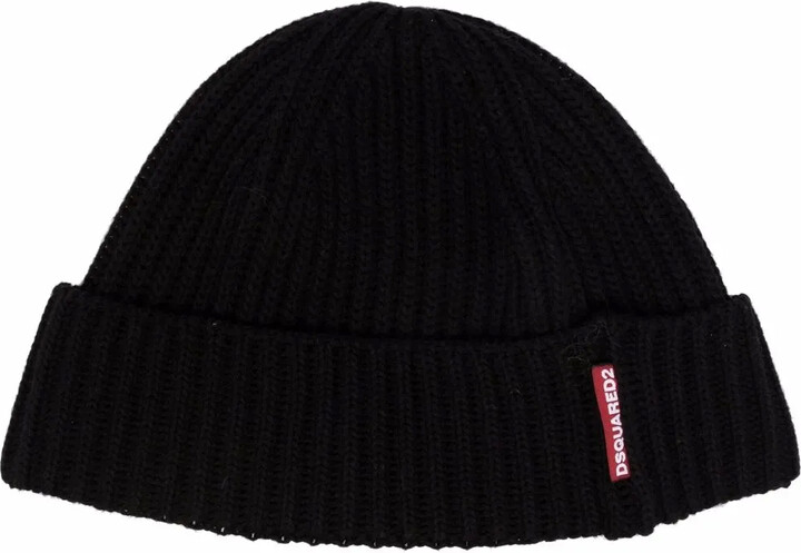 DSQUARED2 Ribbed-Knit Beanie Hat