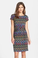 Thumbnail for your product : Ellen Tracy Short Sleeve Print Jersey Dress (Regular & Petite) (Online Only)