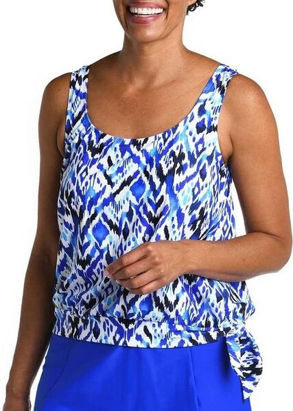Women's Maxine Banded Scoop Blouson Swim Tankini Sporty 8 Global Groove