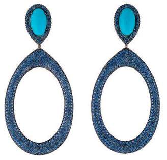 Carla Amorim 18K Turquoise & Sapphire Drop Earrings