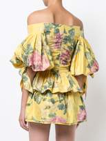 Thumbnail for your product : Marchesa floral print off-shoulder blouse