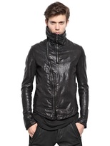 Thumbnail for your product : Julius Zip Collar Leather Jacket