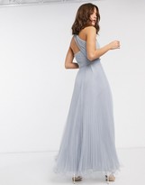 Thumbnail for your product : ASOS DESIGN one shoulder tulle wired hem maxi dress
