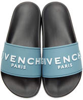 Thumbnail for your product : Givenchy Blue and Black Logo Pool Slides