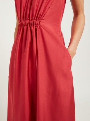 Three Graces London Felicienne V-neck Silk Maxi Dress - Red