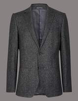 Thumbnail for your product : Marks and Spencer Wool Blend Textured Tailored Fit Jacket
