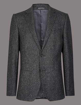 Marks and Spencer Wool Blend Textured Tailored Fit Jacket