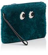Thumbnail for your product : Anya Hindmarch WOMEN'S LEATHER & SHEARLING EYES POUCH - DARK TEAL
