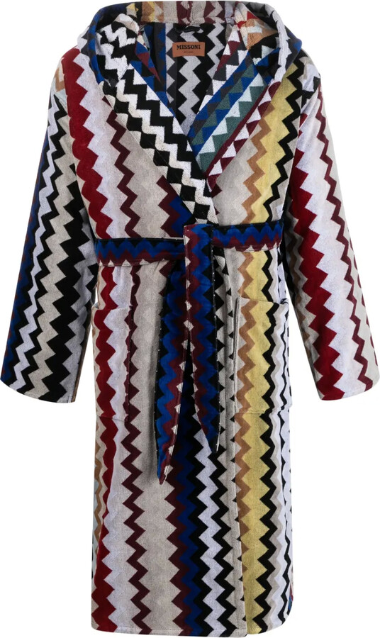 Missoni Home Zigzag-Print Belted Hooded Bathrobe