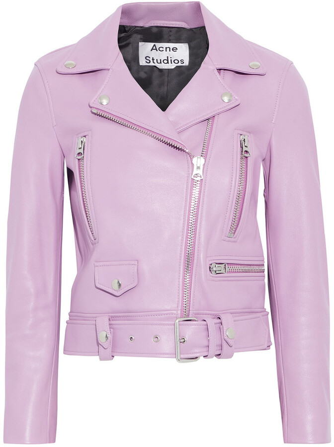 acne studios cropped leather biker jacket