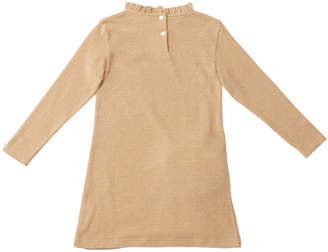 Charabia Girl's Mimi Long-Sleeve Dress w/ Attached Faux Fur Crossbody Bag, Size 4-8
